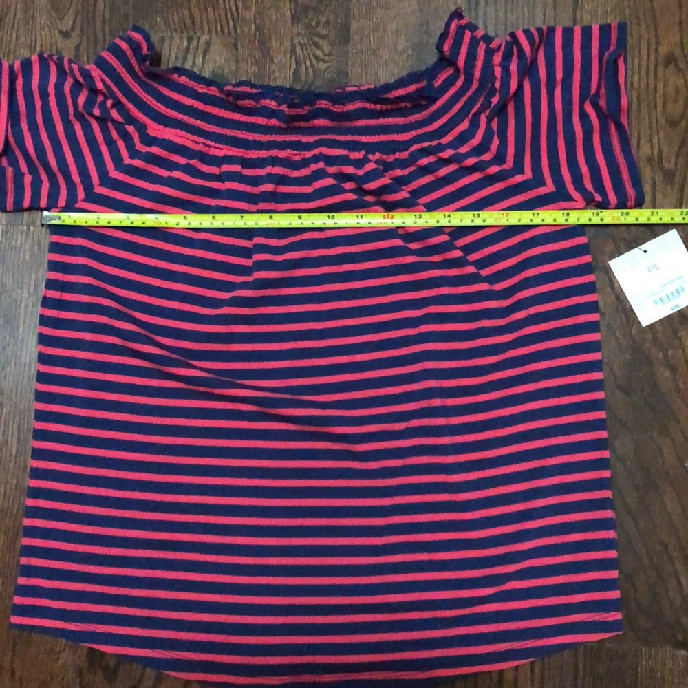 Host Pick Liz Claiborne Petite Short Sleeve Stripe - Picture 2 of 3